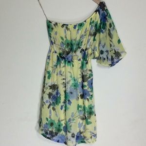Susie Rose One Shoulder Floral Print Minidress